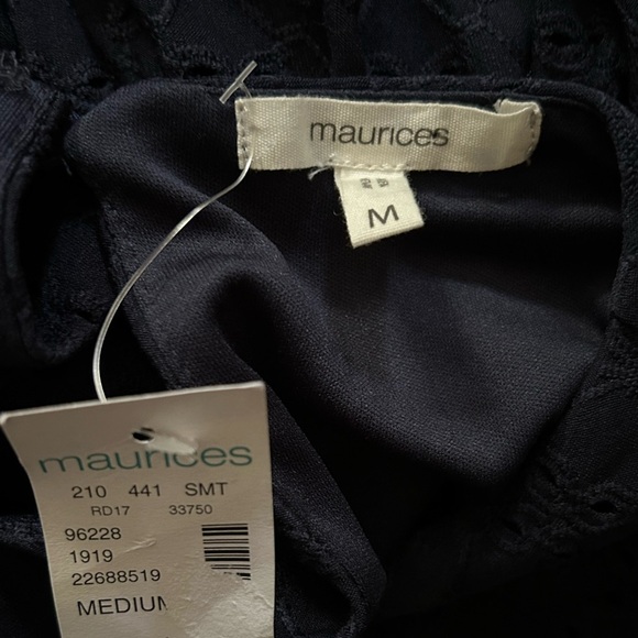 Maurices Navy Blue Eyelet Fit N Flare Dress - Picture 4 of 4